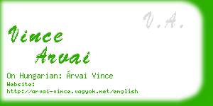 vince arvai business card