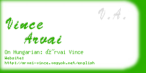 vince arvai business card